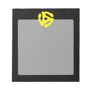 Retro  Geel 45 voorzetkamer DJ Notitieblok