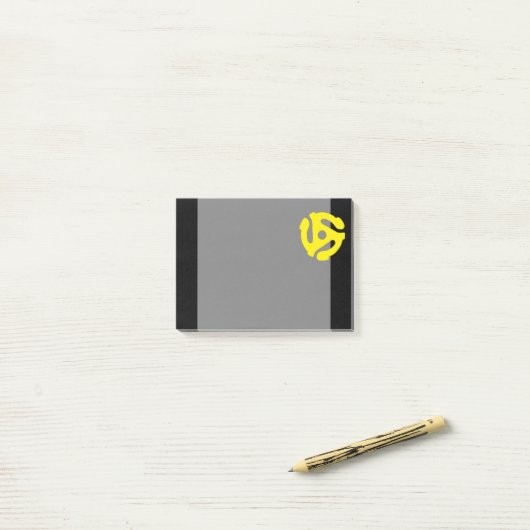 Retro  Geel 45 voorzetkamer DJ Post-it® Notes (Op bureau)