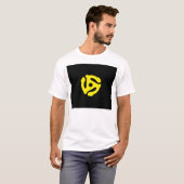 Retro  Geel 45 voorzetkamer DJ T-shirt (Voorkant volledig)