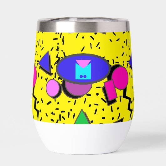 Retro Geel 80s Memphis Abstract (Achterkant)