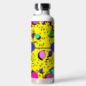 Retro Geel 80s Memphis Abstract Waterfles (Rechts)