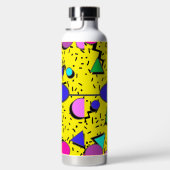 Retro Geel 80s Memphis Abstract Waterfles (Rechts)