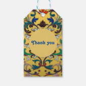 Retro  Geel Bloemen Botanisch Dank u Cadeaulabel (Voorkant)