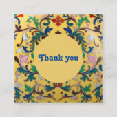 Retro  Geel Bloemen Botanisch Dank u Informatiekaartje (Voorkant)