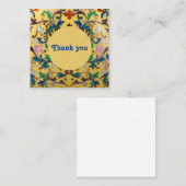 Retro  Geel Bloemen Botanisch Dank u Informatiekaartje (Voorkant / Achterkant)