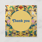 Retro  Geel Bloemen Botanisch Dank u Vierkante Visitekaartje (Voorkant)