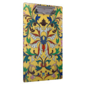 Retro  Geel Bloemen Botanisch Monogrammed Klembord (Rechts)