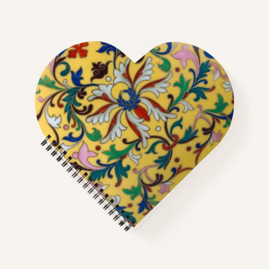 Retro  Geel Bloemen Botanisch Notitieboek (Voorkant)