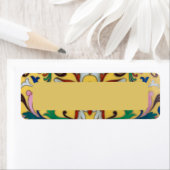 Retro  Geel Bloemen Minton Tegel Botanisch Etiket (Insitu)