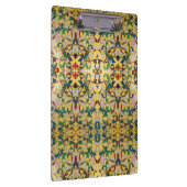 Retro  Geel Bloemen Minton Tegel Botanisch Klembord (Rechts)