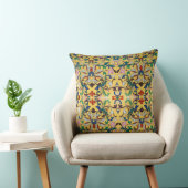Retro  Geel Bloemen Minton Tegel Botanisch Kussen (Stoel)