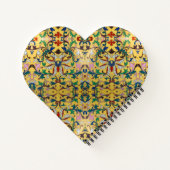 Retro Geel Bloemen Minton Tegel Botanisch Notitieboek (Achterkant)