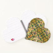 Retro Geel Bloemen Minton Tegel Botanisch Notitieboek (Binnen)