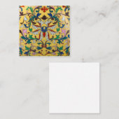 Retro  Geel Bloemen Minton Tegel Botanisch Notitiekaartje (Voorkant / Achterkant)