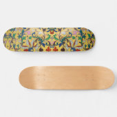 Retro  Geel Bloemen Minton Tegel Botanisch Persoonlijk Skateboard (Horizontaal)