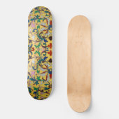 Retro  Geel Bloemen Minton Tegel Botanisch Persoonlijk Skateboard (Voorkant)