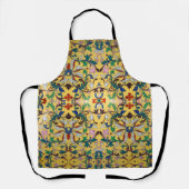 Retro Geel Bloemen Minton Tegel Botanisch Schort (Voorkant)