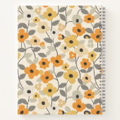 Retro Geel Bloemen Patroon Monogram Journal Notitieboek (Achterkant)