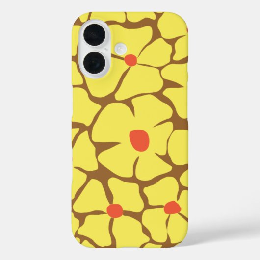 Retro Geel Bloemen Vet Abstract Bloempatroon Case-Mate iPhone Case (Achterkant)