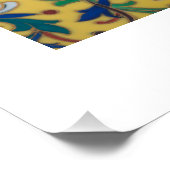 Retro  Geel Bloemen Wildbloem Botanisch Perfect Poster (Hoek)