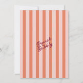 Retro geel "Brunch & Bubbly" Bruidsfeestje Kaart (Achterkant)