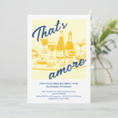 Retro geel “dat is amore” Bruids douche Kaart (Staand voorkant)