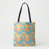Retro geel en blauw tote bag (Voorkant)