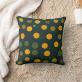 Retro Geel en Groen Polka Dot Patroon Kussen (Deken)