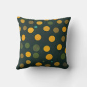 Retro Geel en Groen Polka Dot Patroon Kussen (Achterkant)