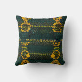 Retro Geel en Groen Zigzag Dot Patter Kussen (Achterkant)