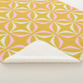 Retro Geel en Roze Mid Century Modern Patroon Sherpa Deken (3/4)