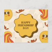 Retro Geel en Sinaasappel Speelse Vriendschap Briefkaart (Voorkant)