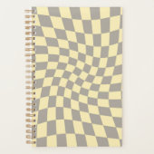 Retro Geel Geel Pastel gekarkeerd Planner (Voorkant)
