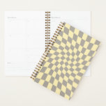 Retro Geel Geel Pastel gekarkeerd Planner<br><div class="desc">Perfect kromme,  gevarieerd ontwerpkussen in pastelkleuren,  vol met geweldige beelden. Moderne,  vervormde controleurs in pastelgrijze gele kleur. Dit mooie retro psychedelische ontwerp brengt je naar het wonderland. Verkeerde controles in pastelkleuren. Draai- en zwenkdraaien,  twijgcontroles,  gevlochten patroon</div>
