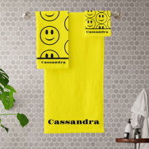 Retro Geel Gelukkig Glimlachend Gezicht