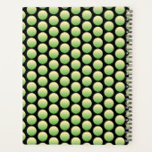 Retro Geel Groen Polka Dots Naam Zwart Planner (Achterkant)
