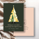 Retro Geel Groene Kerstboom Zakelijke Logo Feestdagenkaart<br><div class="desc">Als u nog meer aanpassingen nodig hebt,  kunt u mij op yellowfebstudio@gmail.com vrij klikken.</div>