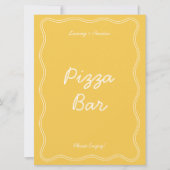 Retro Geel Handschrift Pizza Bar Tafelblad Teken Kaart (Voorkant)