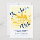 Retro geel “La dolce vita” Bruidsdouche Kaart (Voorkant)