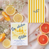 Retro geel “La dolce vita” Bruidsdouche Kaart