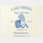 Retro Geel Laatste Swing Voor De Ring Tennis Bac Fleece Deken (Voorkant (Horizontaal))