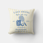 Retro geel laatste swing voor de ring Tennis Bac Kussen (Voorkant)