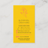 Retro geel minimalistische bloemist foto's qr code visitekaartje (Voorkant)