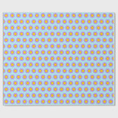 Retro  Geel Paarse Bloemen Daisy Pattern Cadeaupapier (Vlak)