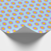 Retro  Geel Paarse Bloemen Daisy Pattern Cadeaupapier (Hoek)