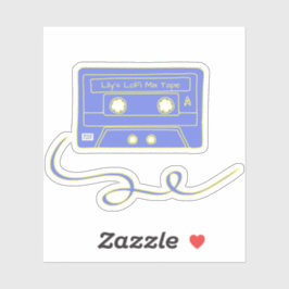 Retro Geel Paarse Cassettebandje SVG Sticker