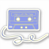 Retro Geel Paarse Cassettebandje SVG Sticker (Voorkant)