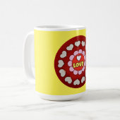 Retro Geel Rood Hart Liefde Mok Cup (Voorkant links)