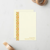 Retro Geel Roze Mid Century Moderne met naam Notitiekaartje (Voorkant / Achterkant in situ)
