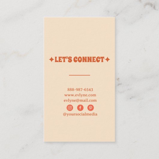 Retro Geel Sinaasappel Groovy Boho Chic Bloemen Tr Visitekaartje (Achterkant)